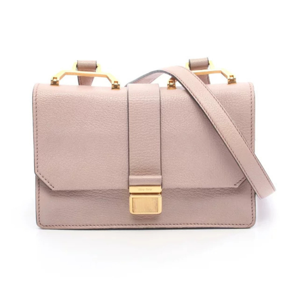 Miu Miu Madras Leather Shoulder Bag Pink